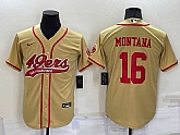 San Francisco 49ers 16 Joe Montana Gold Men's Stitched Cool Base Nike Baseball Jersey,baseball caps,new era cap wholesale,wholesale hats